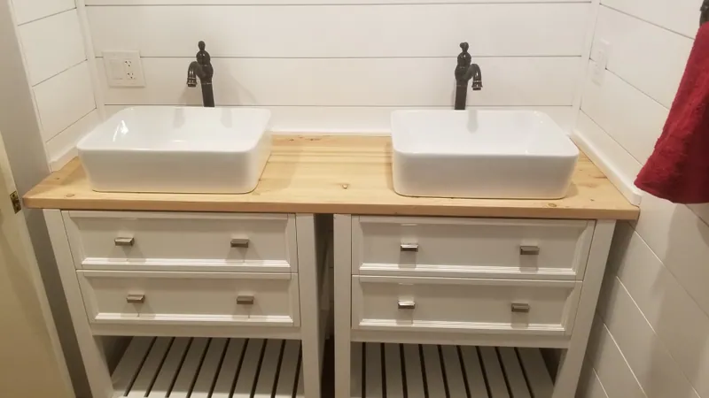 A formal vessel sink vanity, by Built Right in Montana
