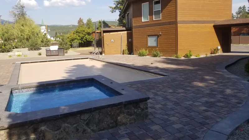 A custom outdoor spa, by Built Right in Montana