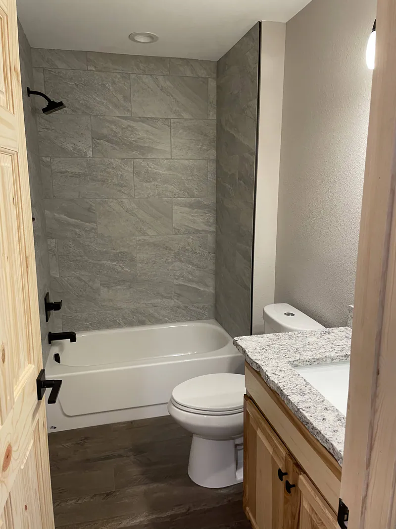 Glacier custom bathroom, Glacier Park Retreat by Built Right in Montana