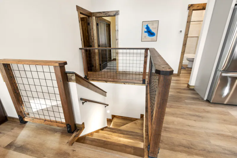 Hog wire railings, Montana Lakefront Luxury Retreat by Built Right in Montana