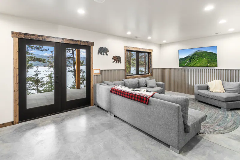 Polished concrete floors, Montana Lakefront Luxury Retreat by Built Right in Montana