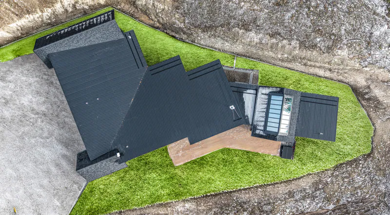 Full glass ceiling in master, Mountain Modern Living Flathead Montana by Built Right in Montana