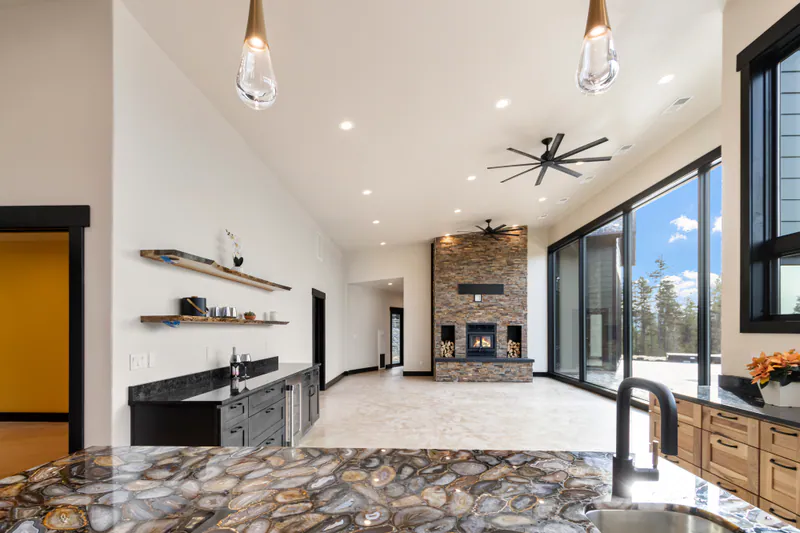 Hand blown pendants, Mountain Modern Living Flathead Montana by Built Right in Montana