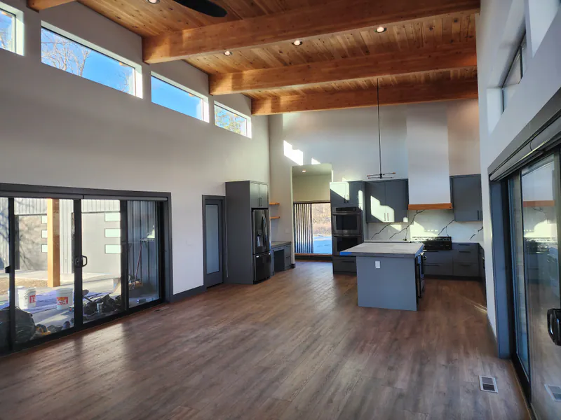 Custom beams and cedar ceiling, River Frontage Montana Style by Built Right in Montana