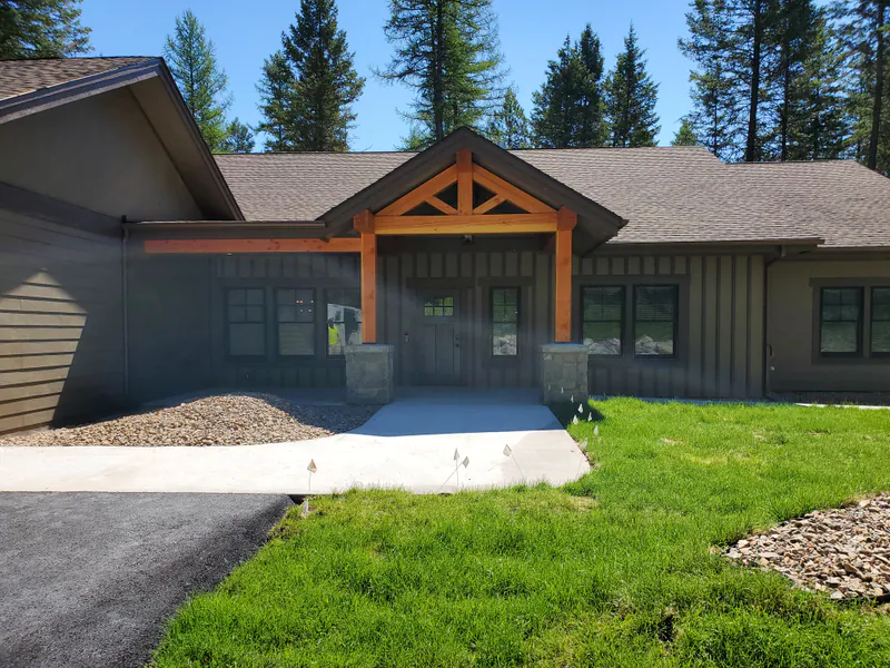 The finished home from the drive, the Reese family home by Built Right in Montana